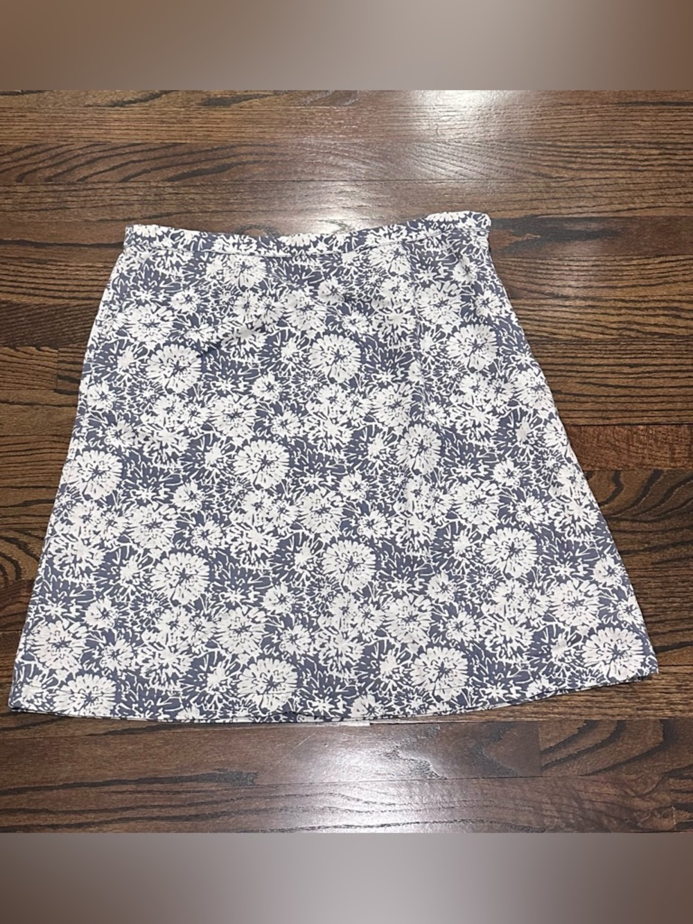 *L.L. Bean Navy and White Floral Skirt